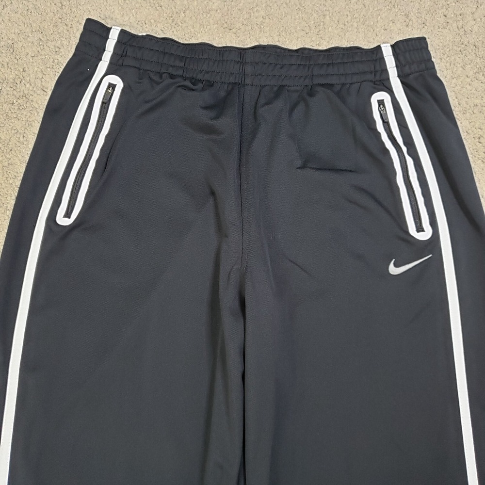 Nike Tech Pants Large Black White Track Fleece Zip Ankle Athletic Basketball Gym - Picture 4 of 14
